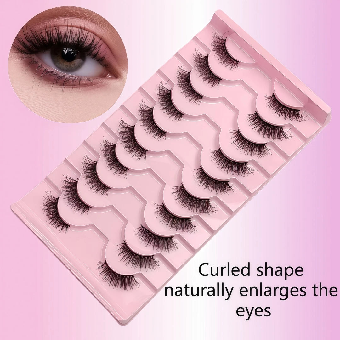 10 Pairs Black Band Cat Eye False Eyelashes Natural Breathable Reusable For Daily Halloween Christmas Black Friday
