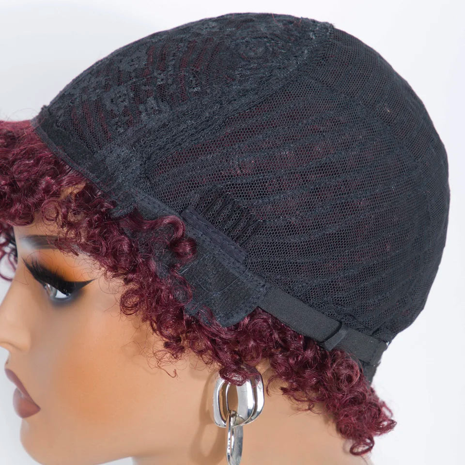 Lekker Short Pixie Cut Afro Kinky Curly Bob 100% Human Hair Wigs For Women Brazilian Remy Hair Full Machine Made Clearance Wigs