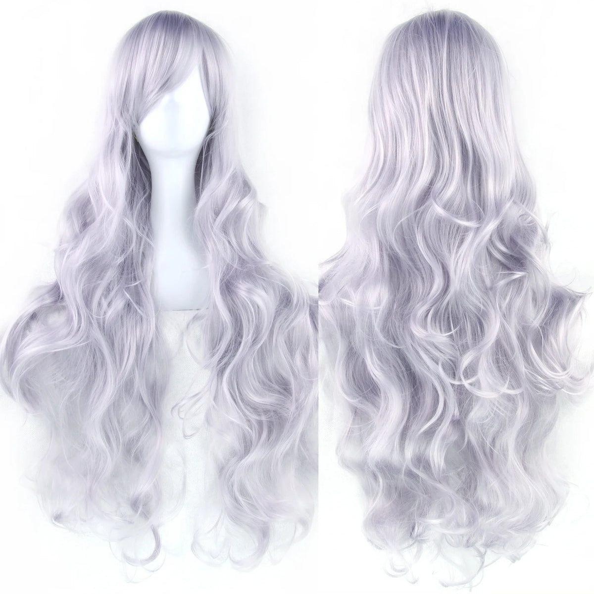 Soowee Curly Long Synthetic Hair Green Wig Hairpiece Pink Black Party Hair Cosplay Wigs for Women
