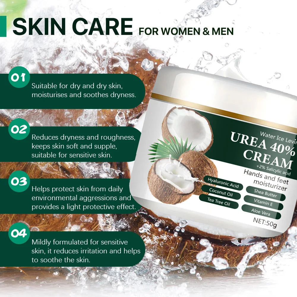 40% Urea + 2% Salicylic Acid Hand and Foot Cream, Highly Effective in Moisturizing, Lightweight and Easily Absorbed, Locks in Moisture, Portable and Ready to Use Anytime, Leaves Hands and Feet Light and Smooth