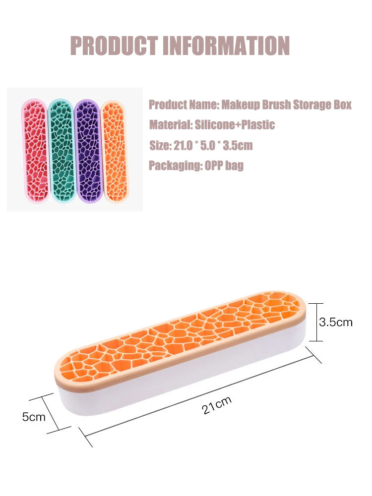 High Quality Storage Box Painting Pen Holders Silicone Storage Box Makeup Brush Holder Organizer Box for Brushes