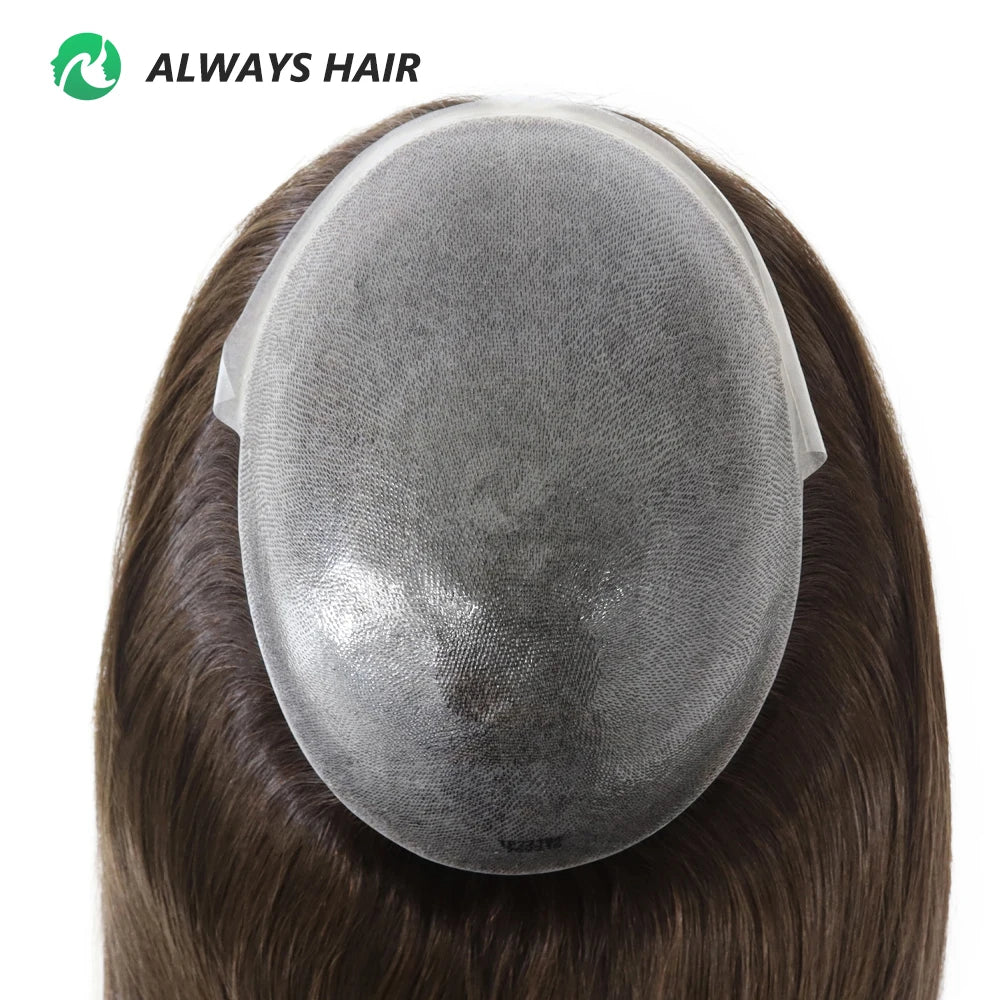 TP22- 18" Thin Skin Toupee For Women 7x9" Polyskin Brazilian Hair Human Hair Toppers