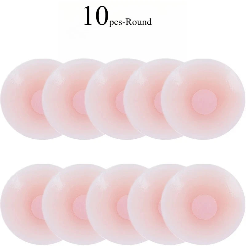 Reusable Breast Petals Lift Invisible Silicone Bra-less Pasties Pad Nipple Cover Invisible Petal Adhesive Stick on Bra 2-12pcs