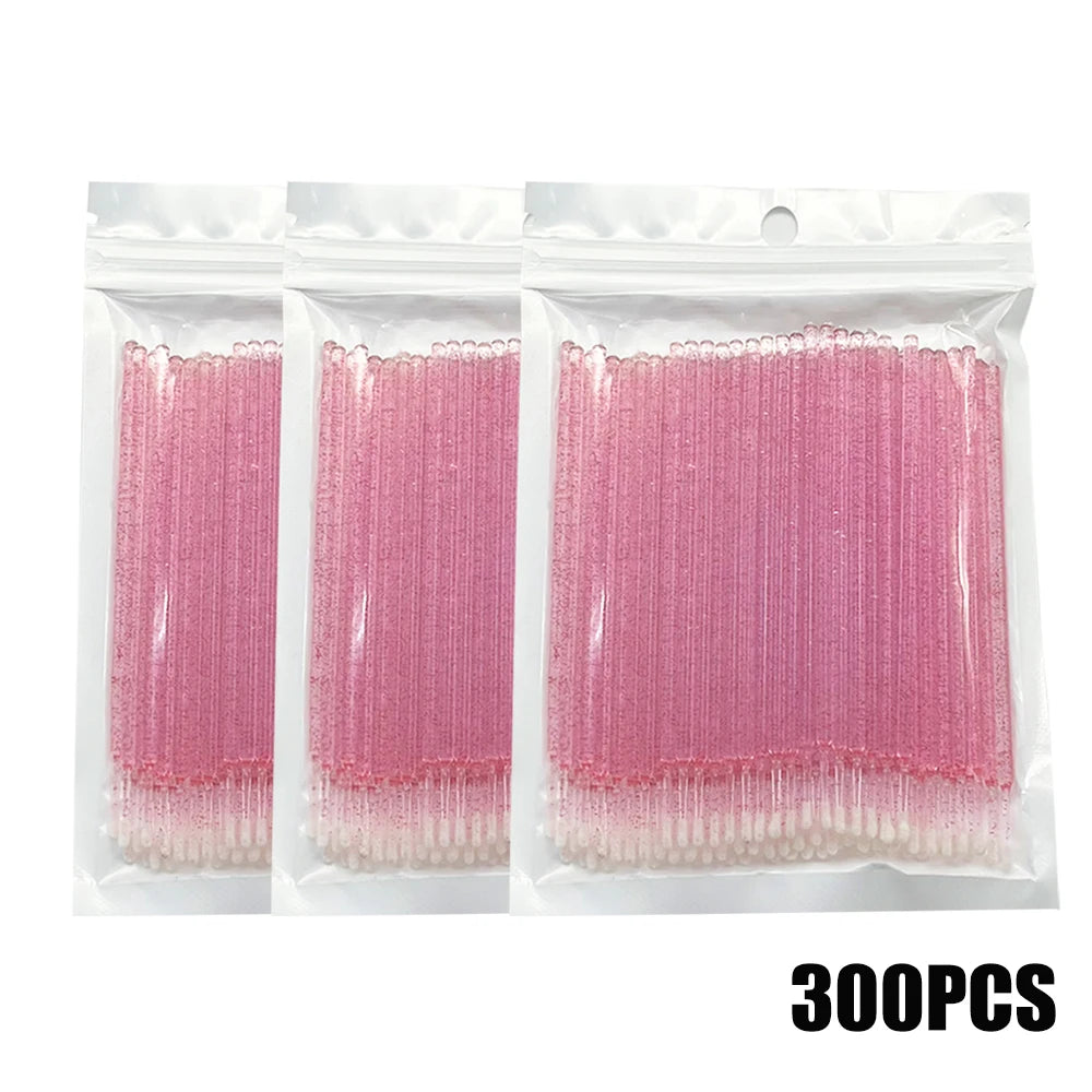 300/500PCS MicroBrush Eyelash Cleaning Brush Lash Extension Applicator For Eyelashes Removing Swab Micro Makeup Brush