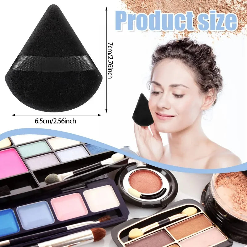 2/6PCS Triangle Velvet Cosmetic Puff Make Up Sponges Wet Dry Use for Face Eye Contouring Shadow Cosmetic Foundation Makeup Tool