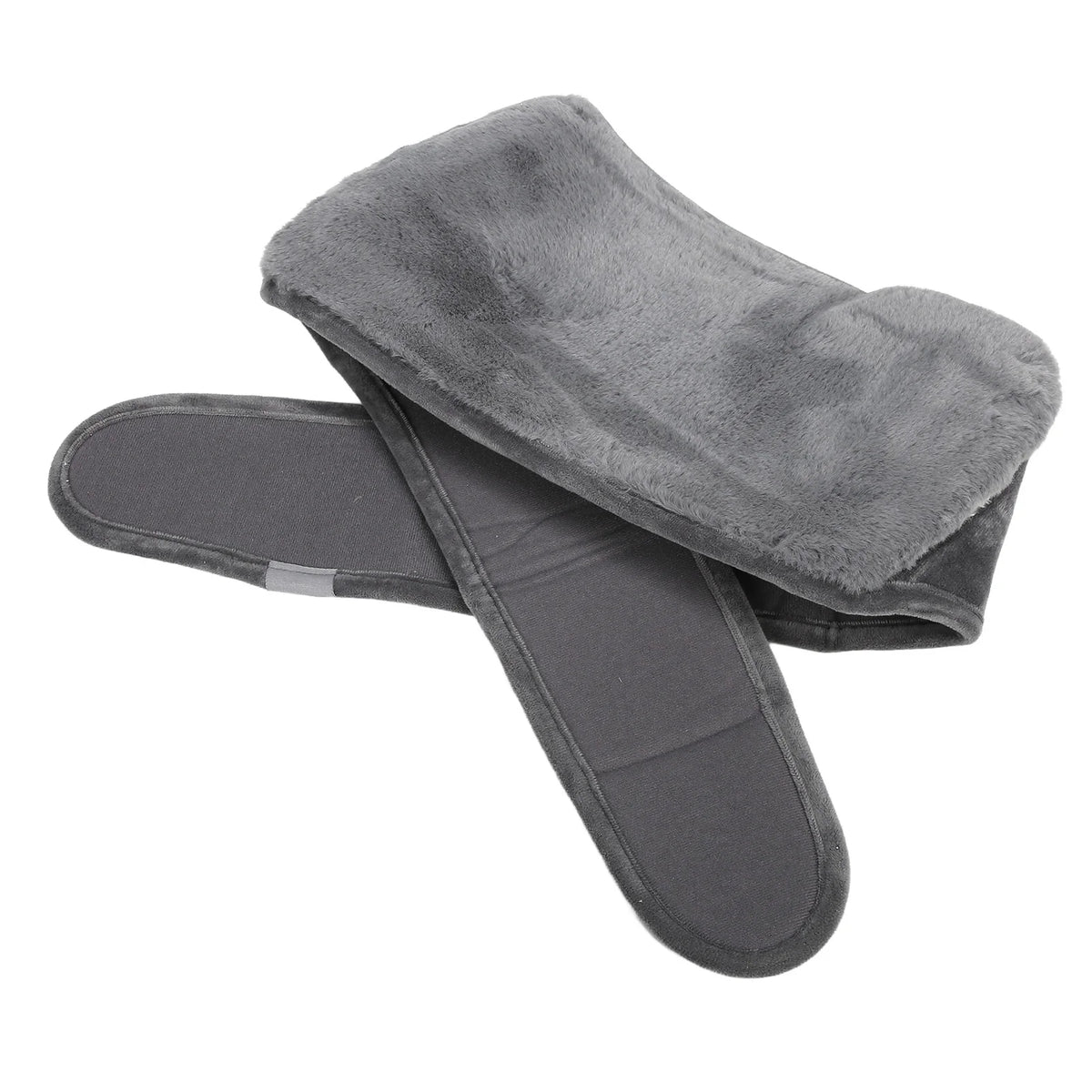 Hot Water Bag Uterus Warming Waist Belt Dark Gray Adjustable Thick Soft Plush Waist Cover for Hot Water Bottle