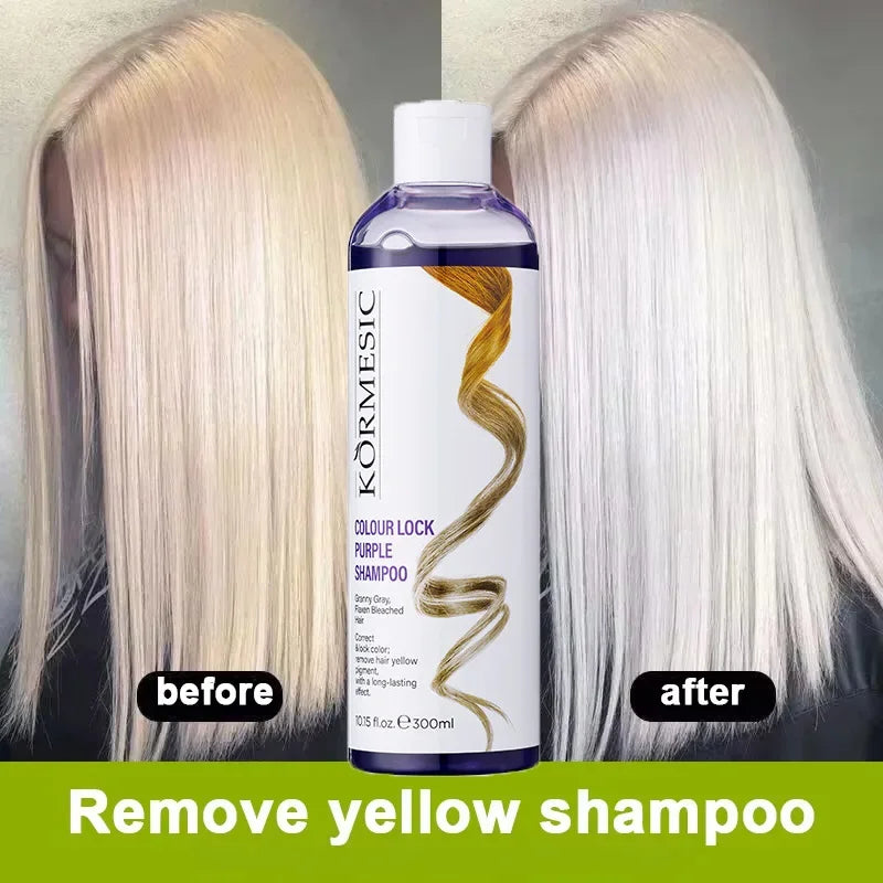300Ml Color Fixing Purple Shampoo Lock Color Cover Gray Hair Fade Yellow After Bleach Hair Dye Long Lasting Non-irritating Care