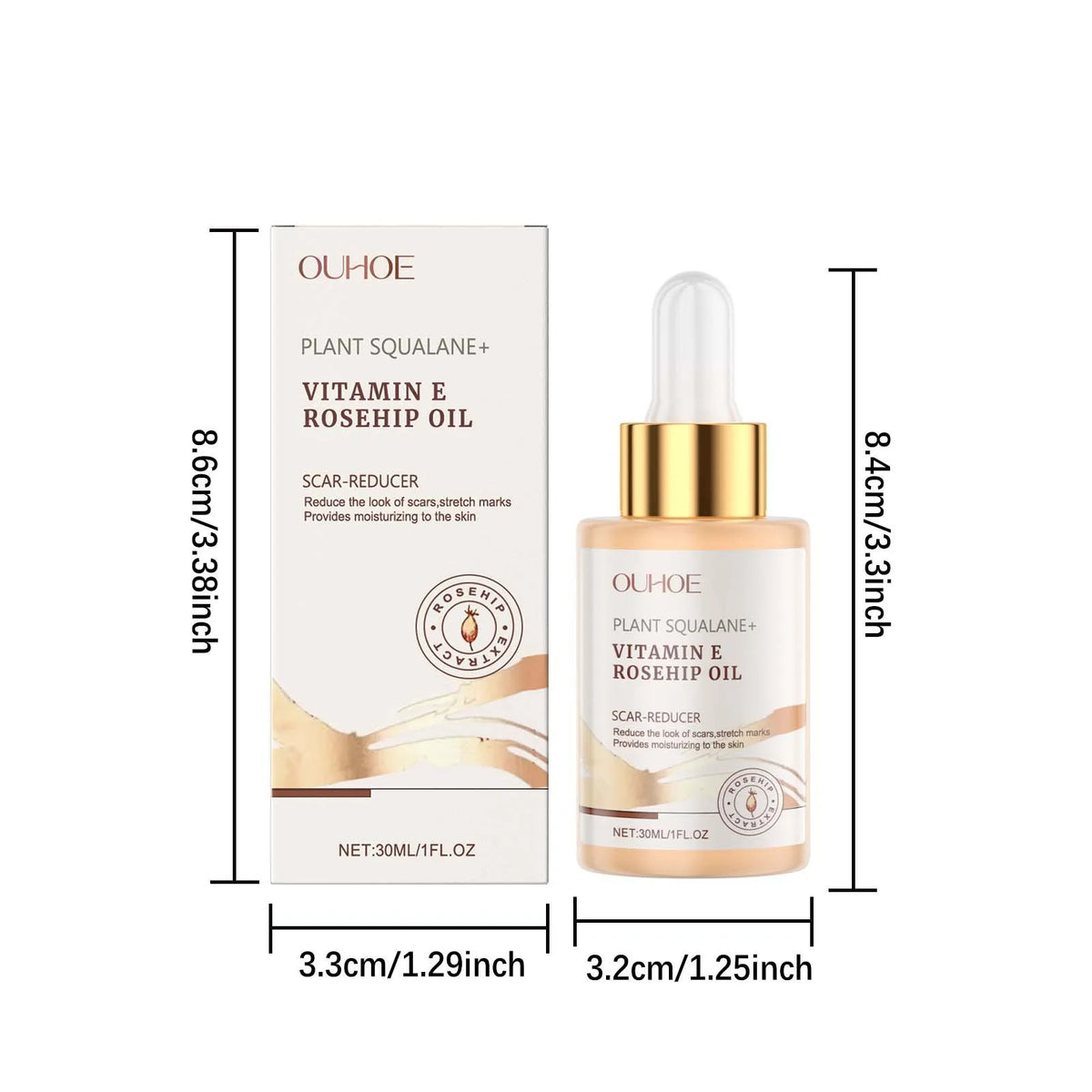Moisturizing Squalane Rosehip Face Oil Lifting Firming Fade Fine Lines Smoothing Nourishing Skin Rejuvenation Facial Care Oil