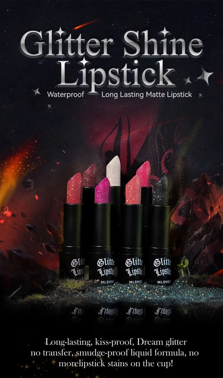 Multi-Color Non-stick Cup Matte Lipstick Flash Lasting Easy Color Diamond Lipstick Dark Halloween Look
