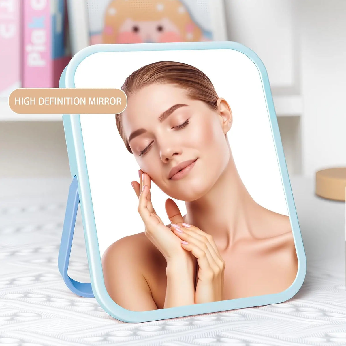 6.7 Inch Tabletop Vanity Mirror for Desk, Compact Cosmetic and Makeup Mirror