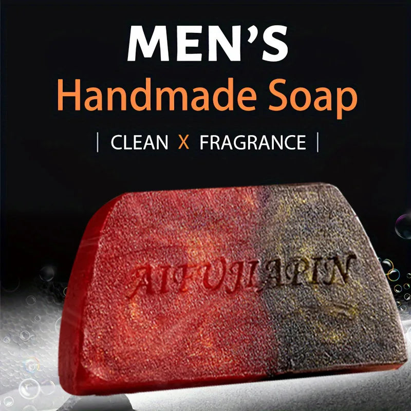 1/3/5/7Pcs Handmade Whitening Sandalwood Men'S Soap, Deeply Cleanses The Body, Moisturizes The Face, And Is Gentle And Shiny