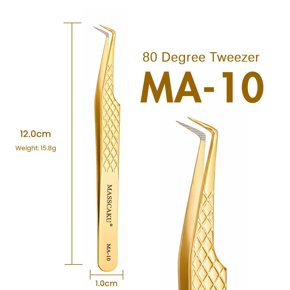 MASSCAKU Lash Pickup Tweezers Fiber Tip Beauty Salon Supplies High Accuracy Tool for Premade Fan Application