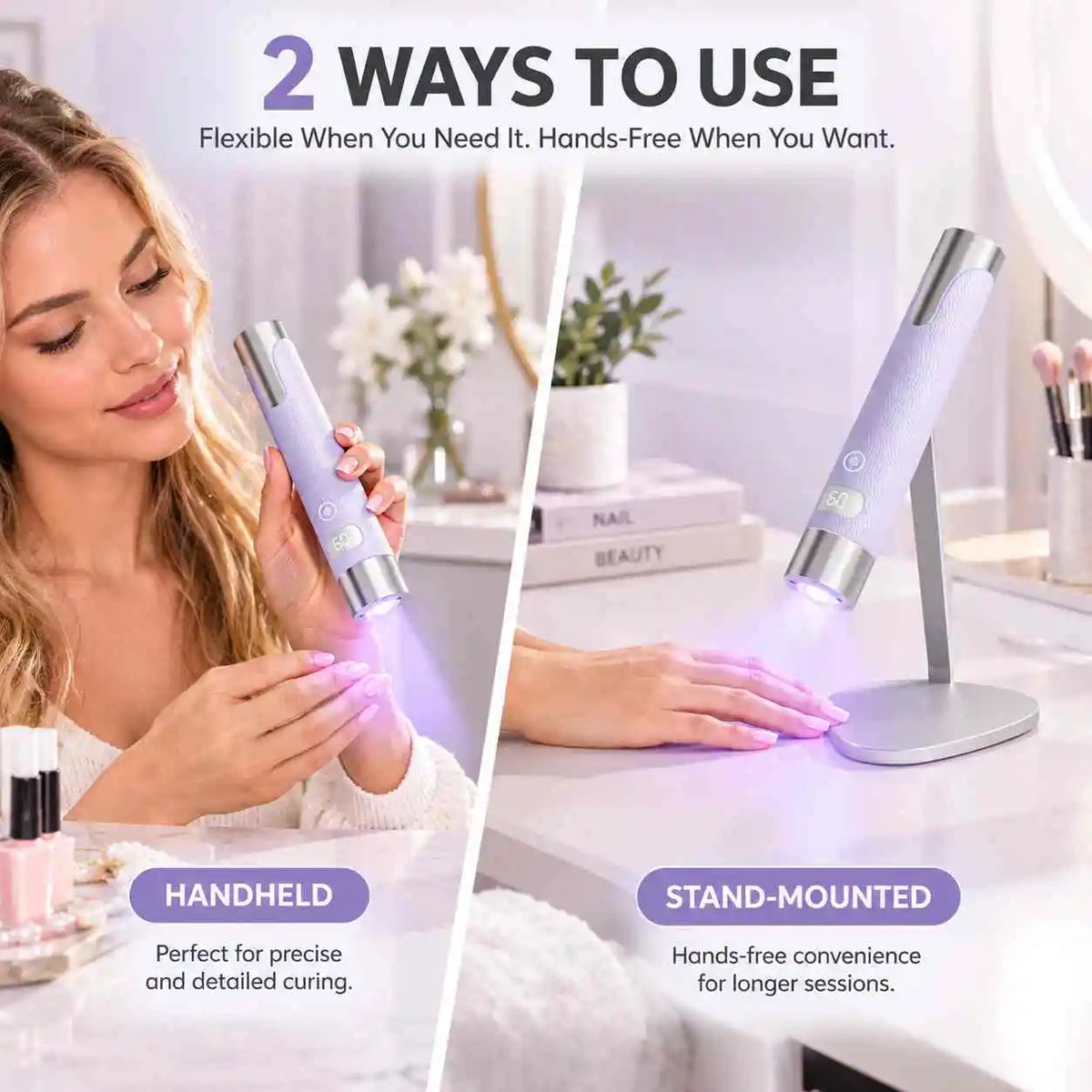 Cordless Handheld UV LED Nail Lamp withMagneticStand Smart Sensor Mini Gel Curing Pen Manicure Flashlight Drying Desk nail Dryer