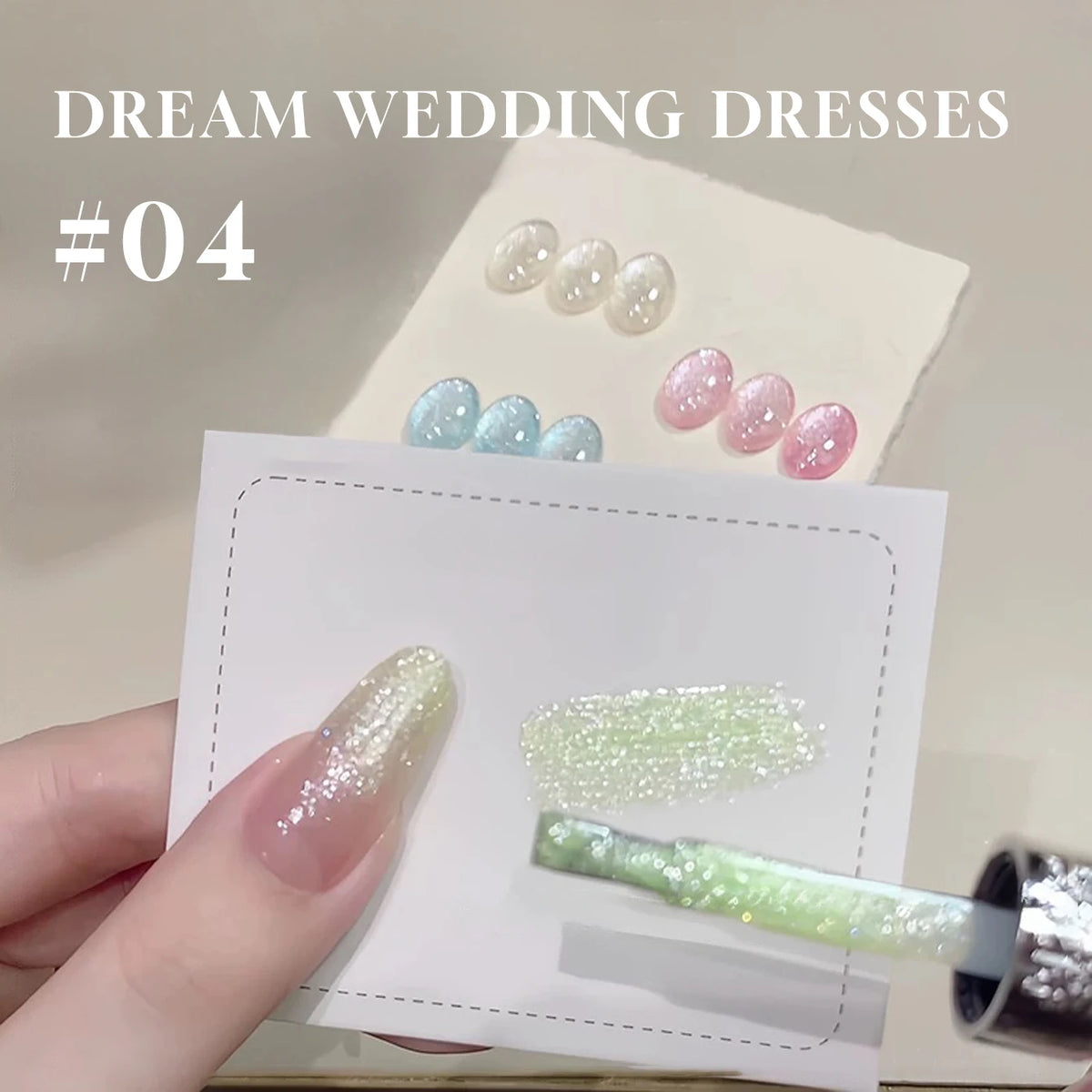 MN 1-9PCS Pink Blue White Green Color Series Gel Nail Polish With Strobe Glitter Brocade Diamond Gel Polish