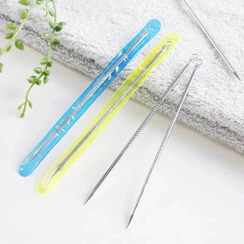 1/2Pcs Blackhead Comedone Acne Pimple Blemish Extractor Remover Stainless Steel Needles Remove Tools Face Skin Care Pore Cleaner