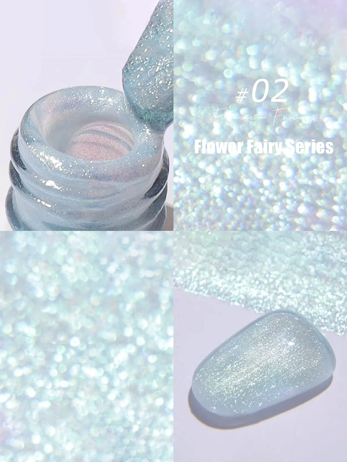 MN 1-9PCS Pink Blue White Green Color Series Gel Nail Polish With Strobe Glitter Brocade Diamond Gel Polish