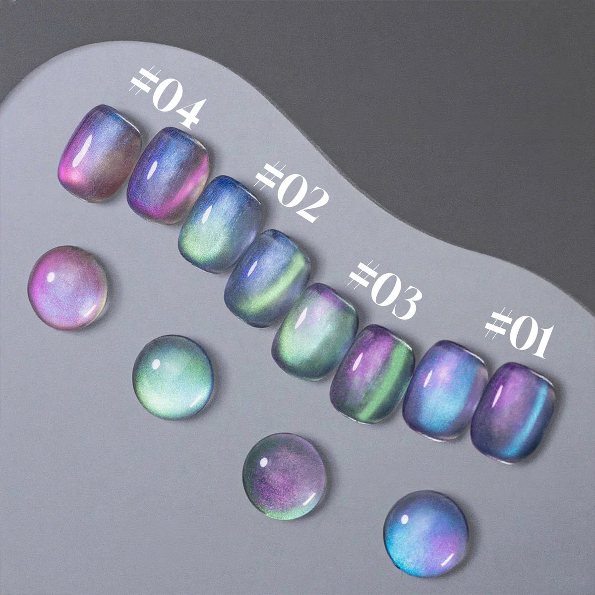 MIANEL 2026 New 12ML Aurora Night Cat Eye Gel Nail Polish Flash Sparkle Holographic Crystal Dual Light Silk Glass Bead Nail Art
