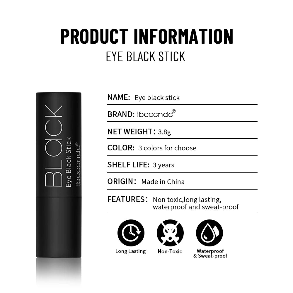 Black Eye Face Body Paint Stick Cream Eyeblack Tube Black Body Painting Sticks for Halloween Cosplay Joker Makeup