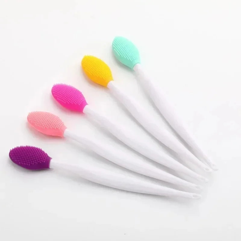 1-5pcs Skin Care Lip Exfoliating Facial Cleansing Face Scrub Nose Brush Blackhead Remove Silicone Double-Sided Skin Care Tool