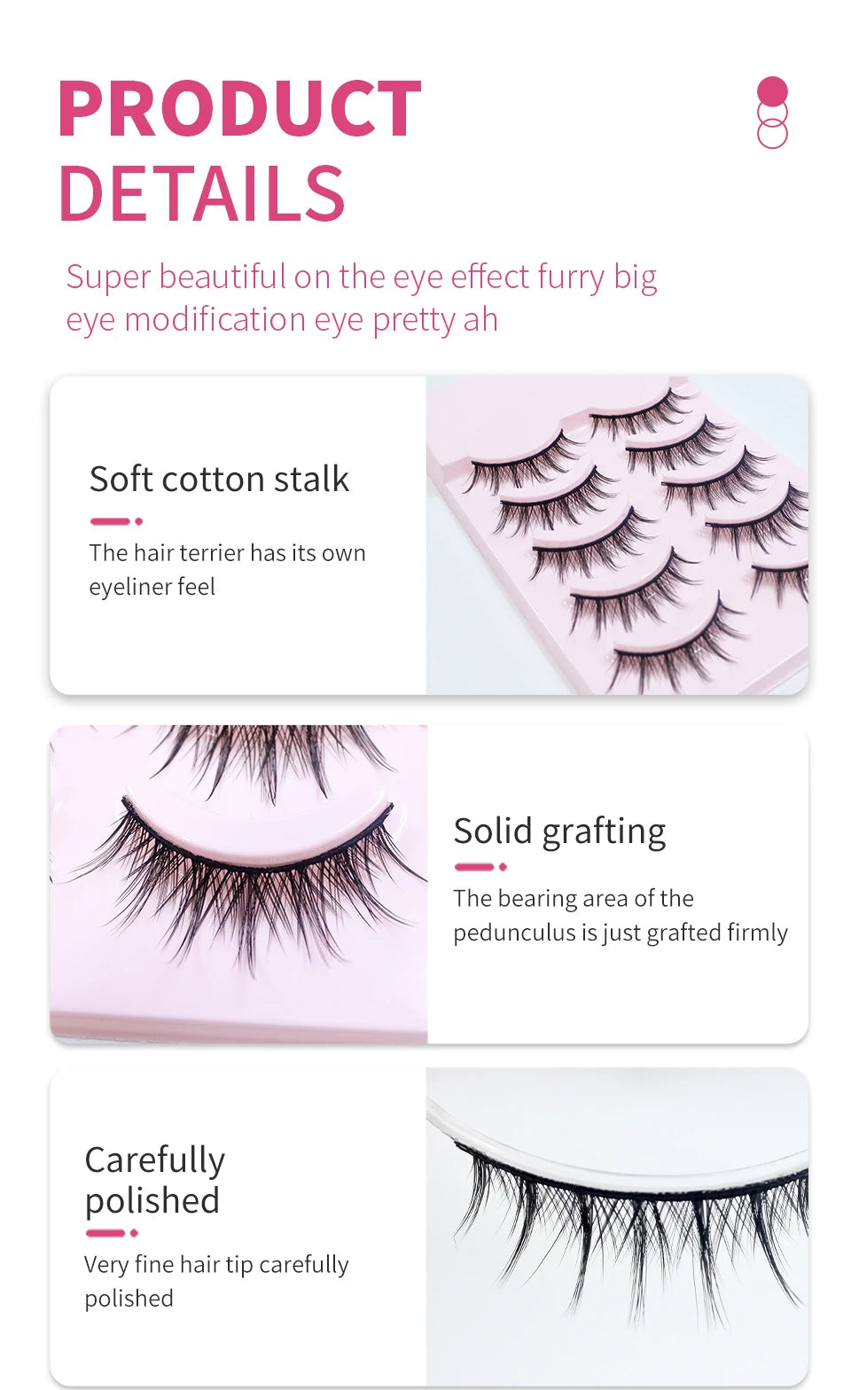 RED SIREN Eyelashes Makeup 5 Pairs Soft Natural Mink Lashes Korean Fashion Manga Lashes