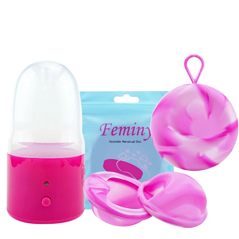Menstrual Disc Menstrual Cup Set With Electric Sterilizer Storage Case Medical Silicone Period Female Health Care Products