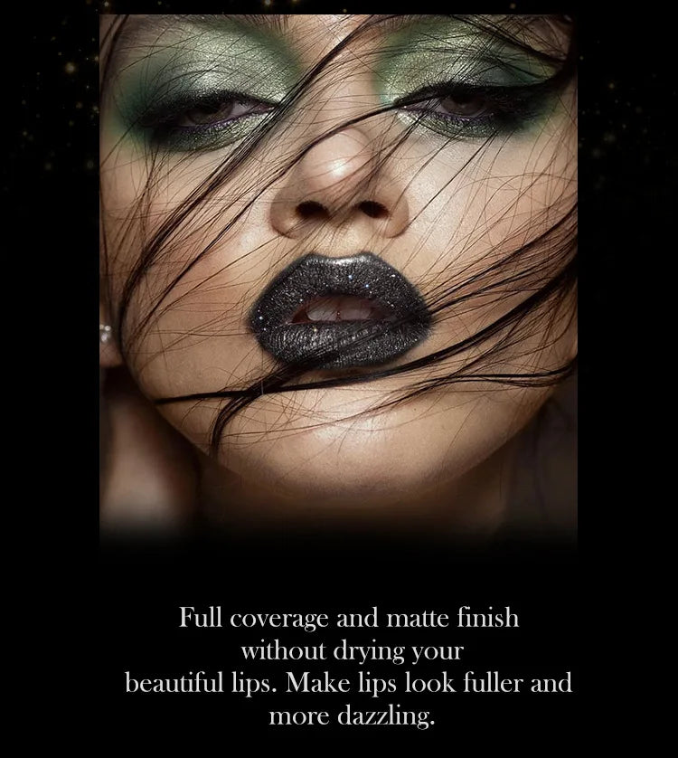 Multi-Color Non-stick Cup Matte Lipstick Flash Lasting Easy Color Diamond Lipstick Dark Halloween Look