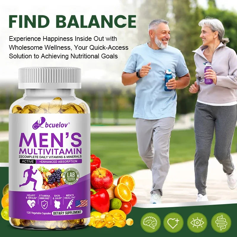 Men's Daily Multivitamin - 22 Vitamins & Minerals, Dietary Supplement for Immunity, Energy, Digestion, Skin, and Overall Health