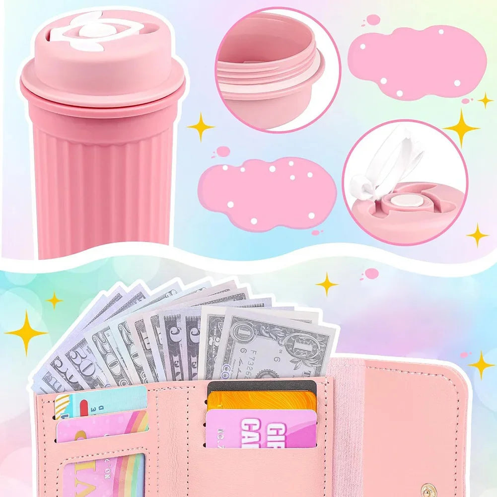 Little Girls Play Purse Kids Pretend Play Purse Cell Phone/Makeup/Keys Princess Makeup Cosmetic Set for Christmas Birthday Gift