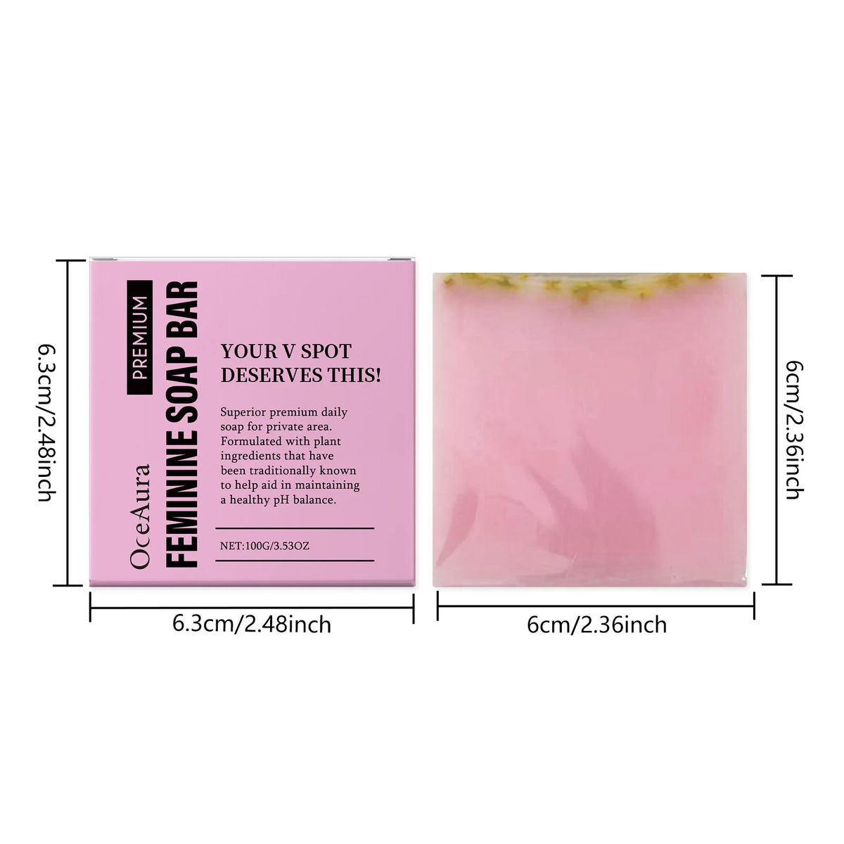 Vaginal Care Soap pH Balanced Odor Eliminator Moisturizing Detox Brightening Intimate Cleanser Feminine Hygiene Bar Soap