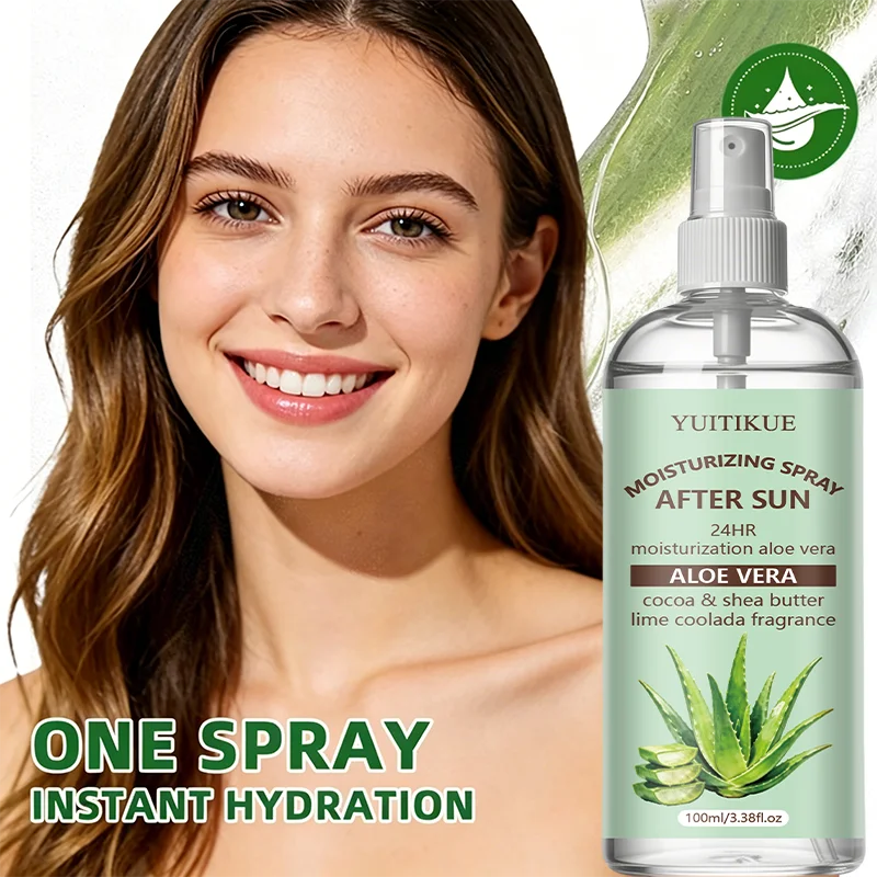 YUITIKUE Aloe Vera After Sun Repair Spray Cooling Hydrating Mist Soothe Sunburn Skin 24H Long Lasting Moisturizer