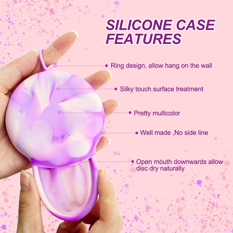 Soft Silicone Lady Cup Reusable certified Disc Accessories Bowls With Storage Case Kit Women Health Care Feminine Hygiene