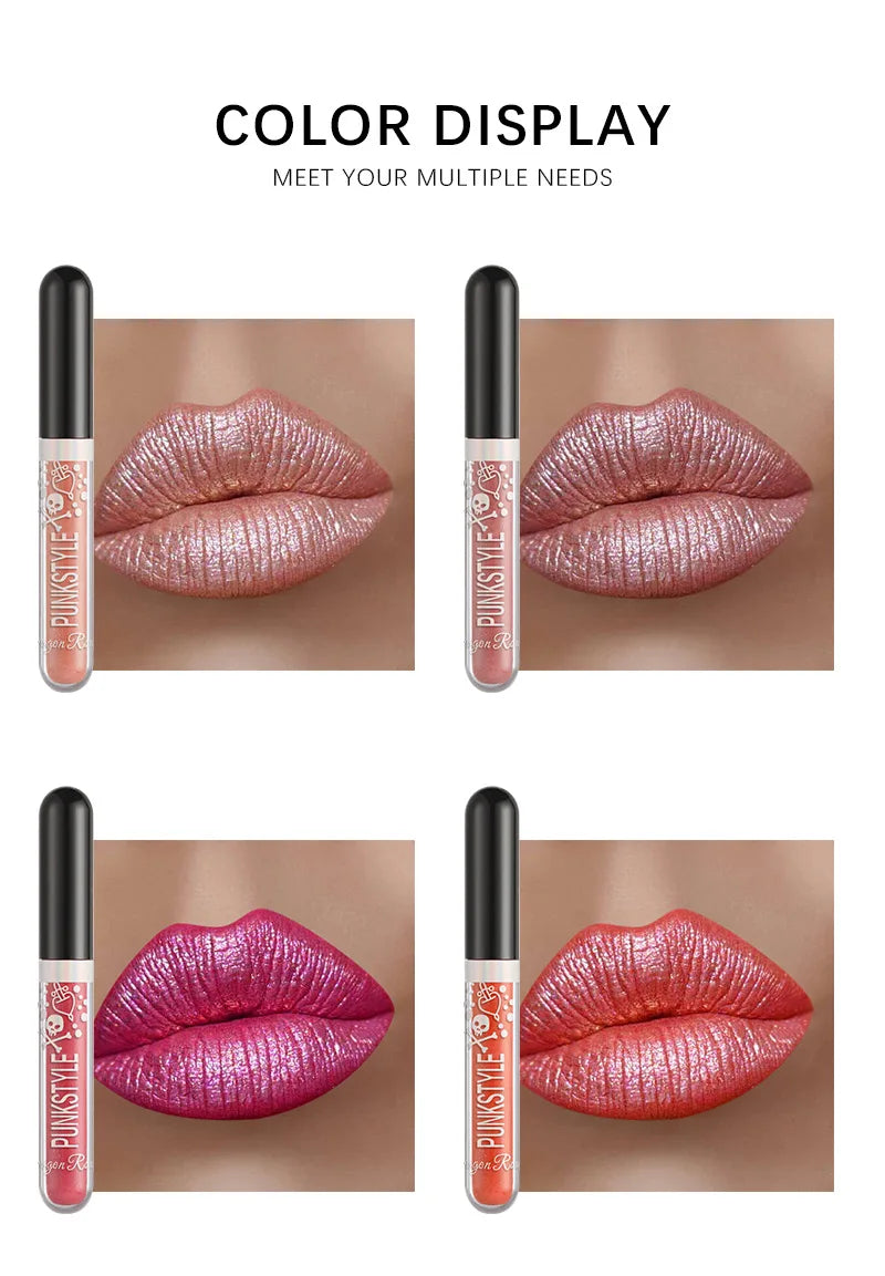 Halloween Diamond Glitter Matte Liquid Lipstick Long Lasting Waterproof Shiny Metal Lip Glaze On Stick Set