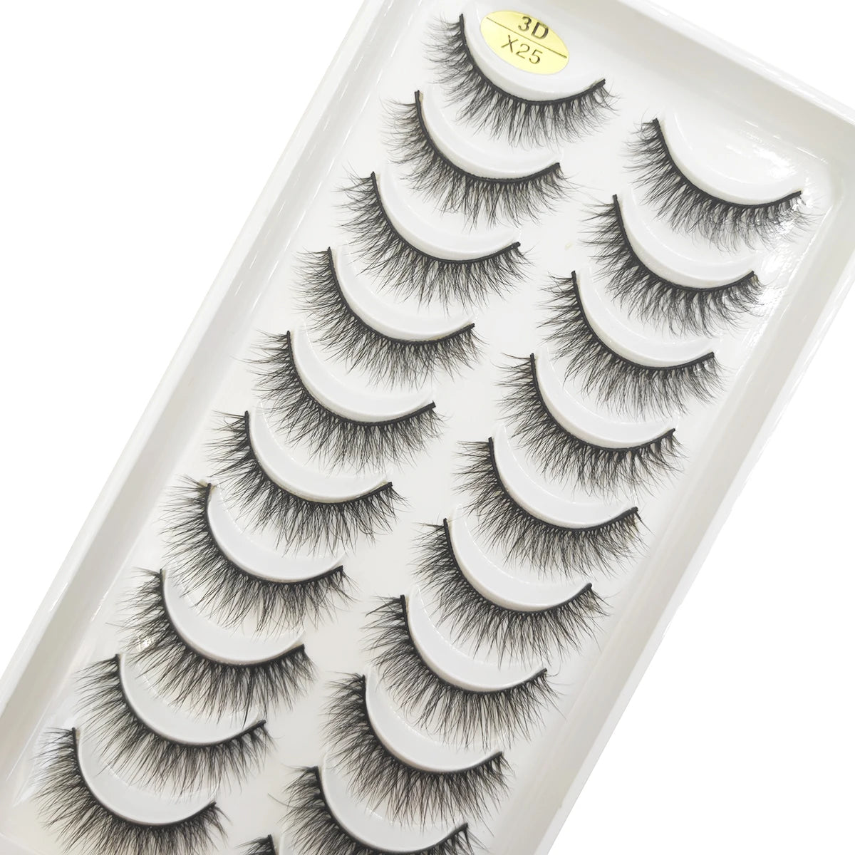 10 Pairs Natural 3d Mink Lashes Soft False Eyelashes Cross Messy Dense Eye Lashes Extension Makeup Faux Cils Cat Mini