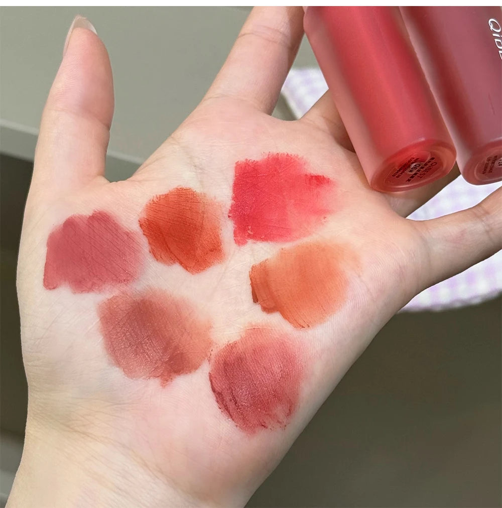 QIBEST 6 Colors Matte Liquid Lipstick Velvet Durable Lip Gloss Sexy Red Lip Stain Makeup Waterproof Lasting Lip Mud Cosmetics