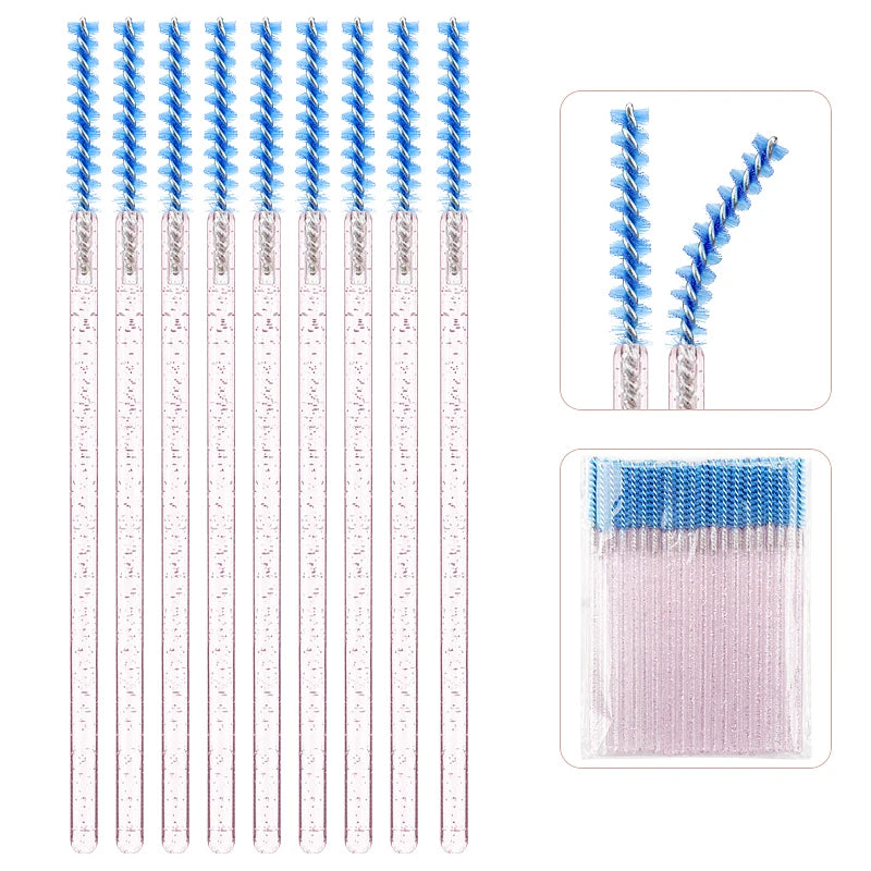 50pc Disposable Eyelash Makeup Brush Mascara Wands Micro Brushes Cosmetics Microbrush Eyebrow Applicator Lash Extension Supplies