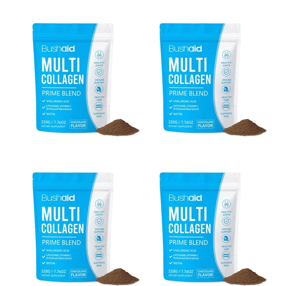 Multi Collagen Powder 8090mg with Vitamin C Hyaluronic Acid Biotin Collagen Peptides Supplement for Skin Hair Joint, 20 Servings