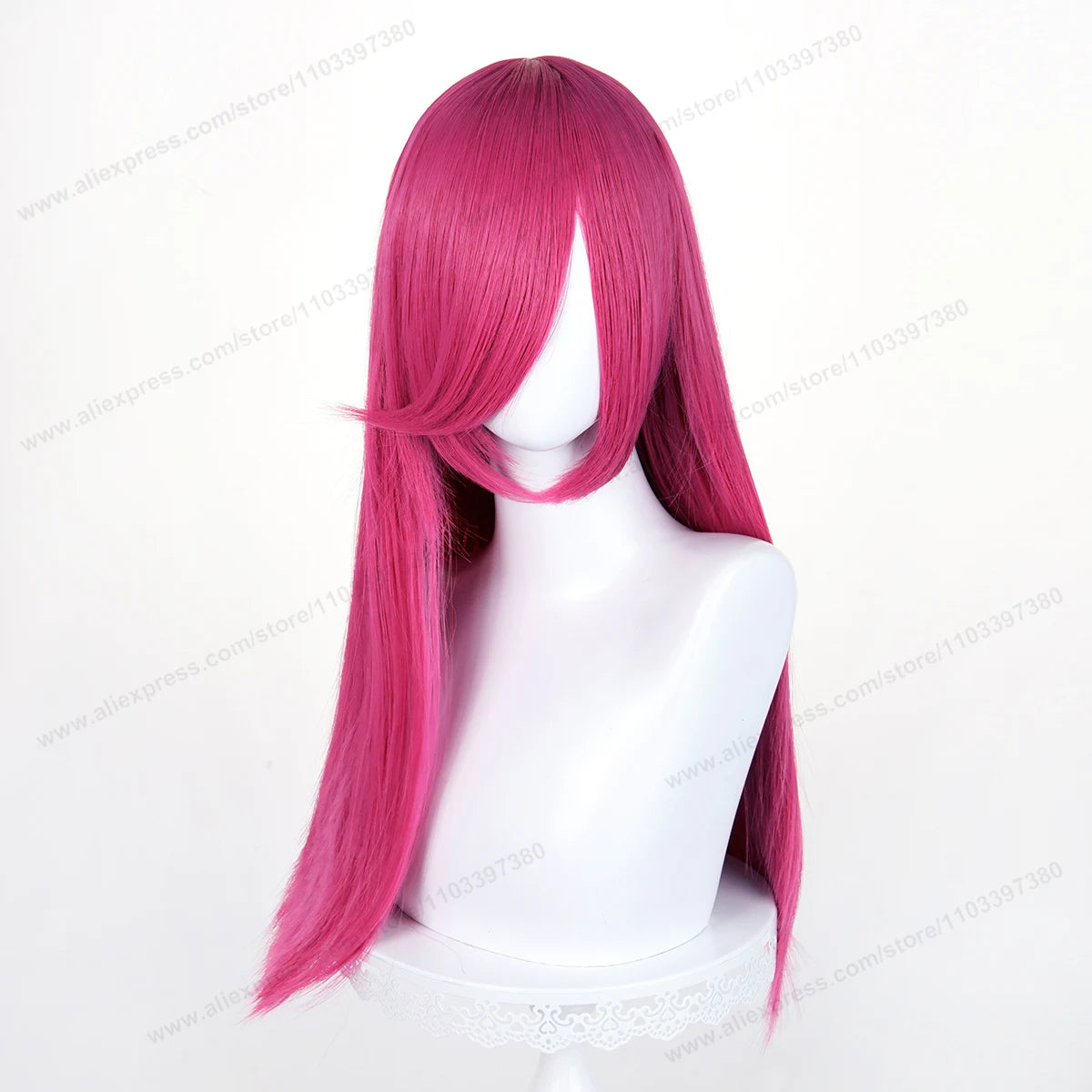 60cm Long Straight Cosplay Synthetic Wig With Bangs Golden Yellow Green Blonde Purple Heat Resistant Hair Anime Wigs + Wig Cap