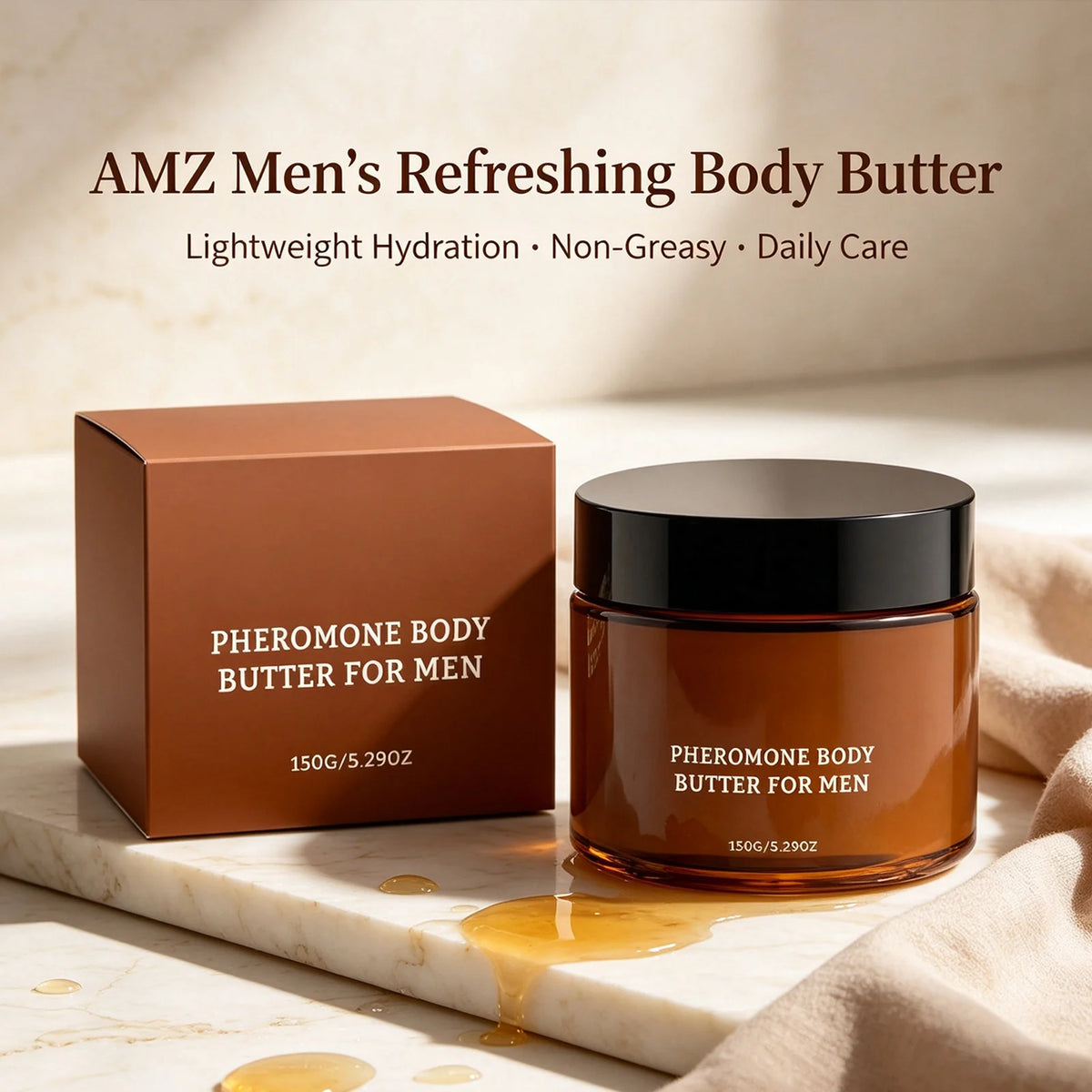 Men’s Pheromone Body Butter Soothe Dryness Enhance Skin Softness Long-Lasting Hydration Fast Absorbing Moisturizing Body Lotion