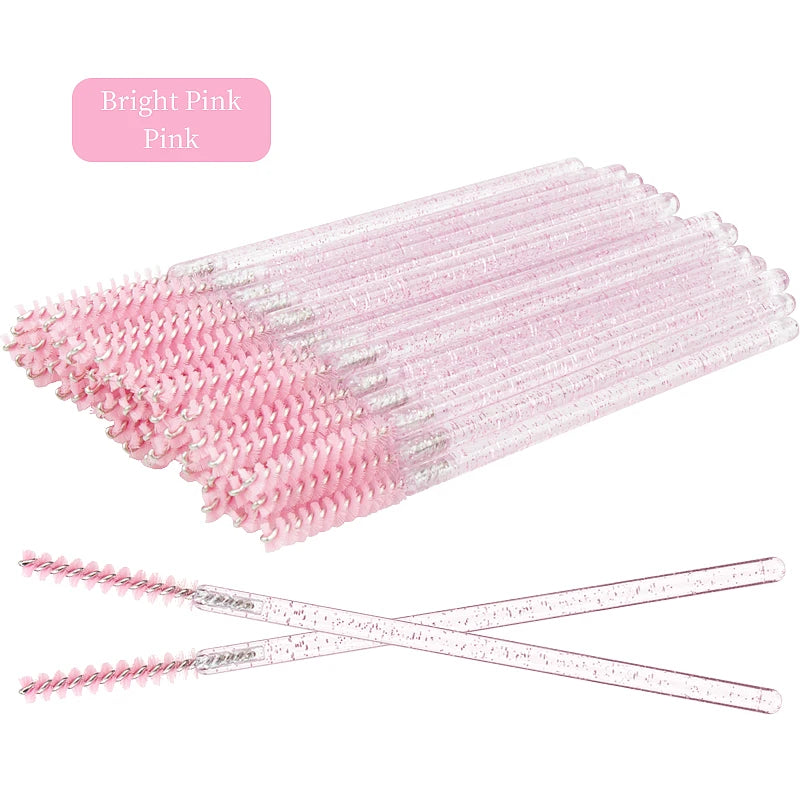 200/500 Pcs Eyelash Brushes Disposable Crystal Fine Head Eyebrow Brush  Mascara Wand Applicator Lashes Extension Makeup Tools