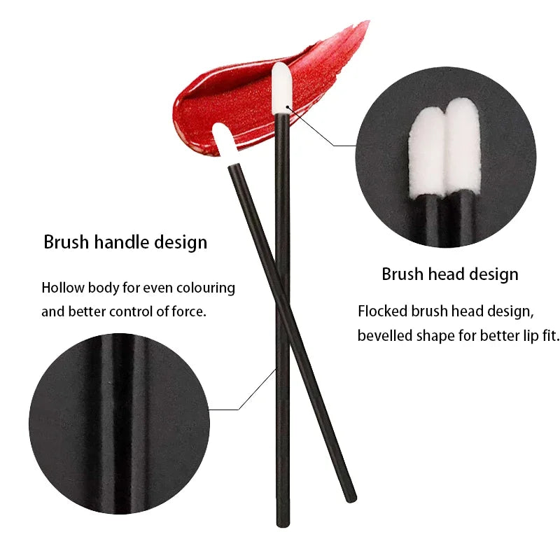 300/500PCS Crystal Lip Brushes Set Lipstick Gloss Wands Applicators For Eyelash Extension Makeup Brush Beauty