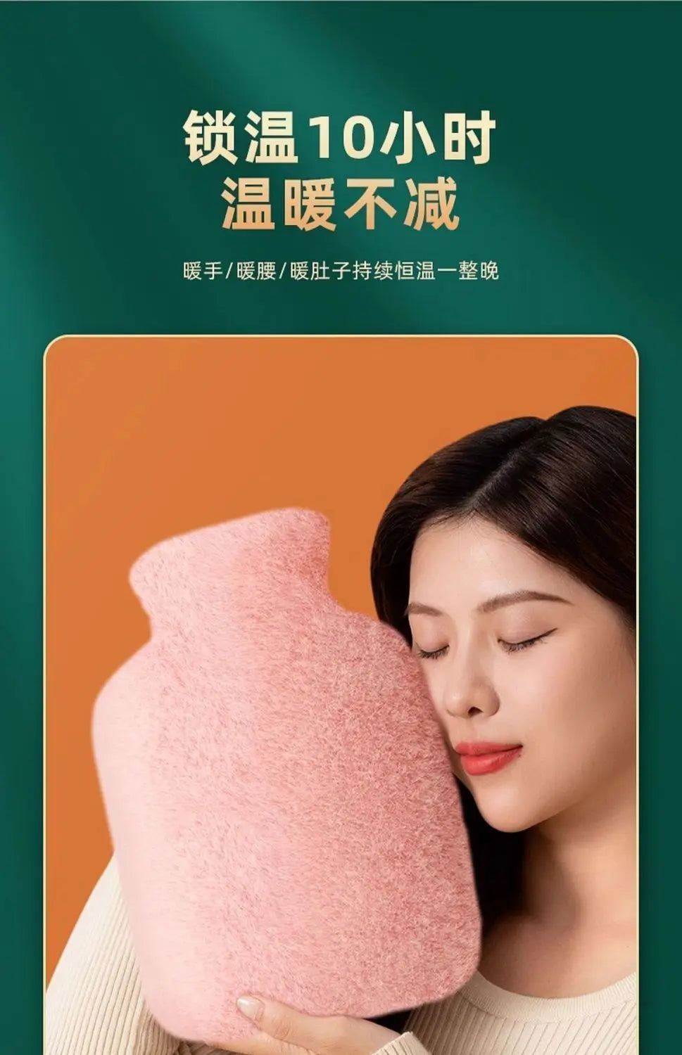 2025 Hot Water Bottle with Cover 1L for Bed Hand Foot Warmer Hot Water Bag Neck Shoulder Pain Menstrual Cramps Hot Compress