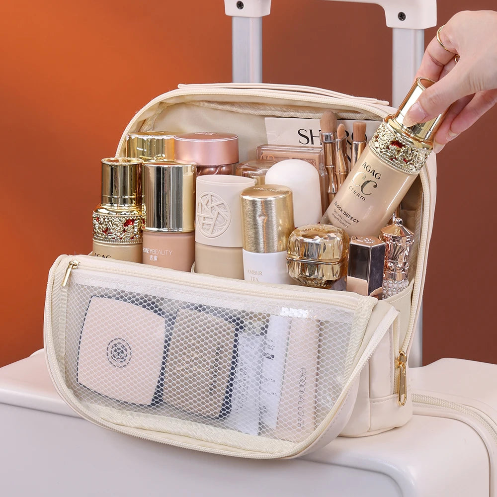 Portable Standing Up Bag Large Capaci Travel Waterproof Toiletry Storage Bag for Brues Cosmetic Tools Women's Makeup Organizer