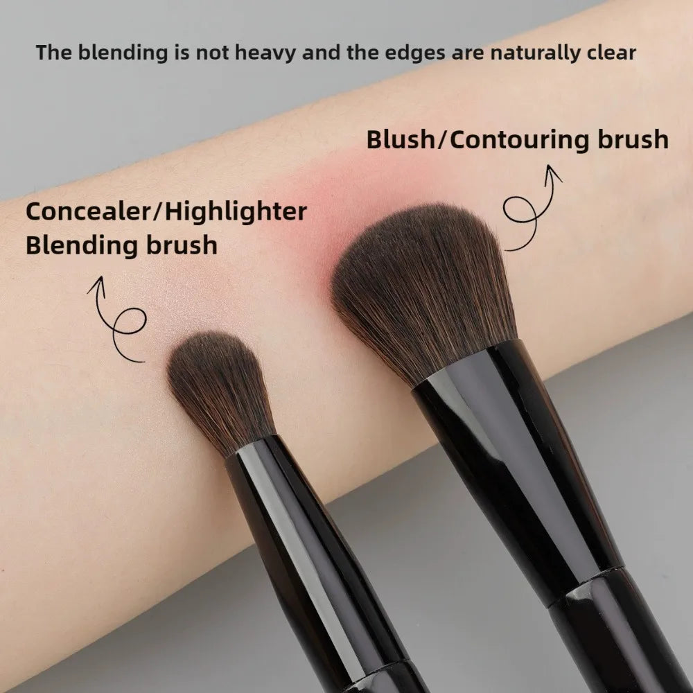 Double Head Makeup Brush 2 In 1 Blush Brush Concealer Highlighter Powder Brushes Blending Contouring Brush Beauty Make Up Tools