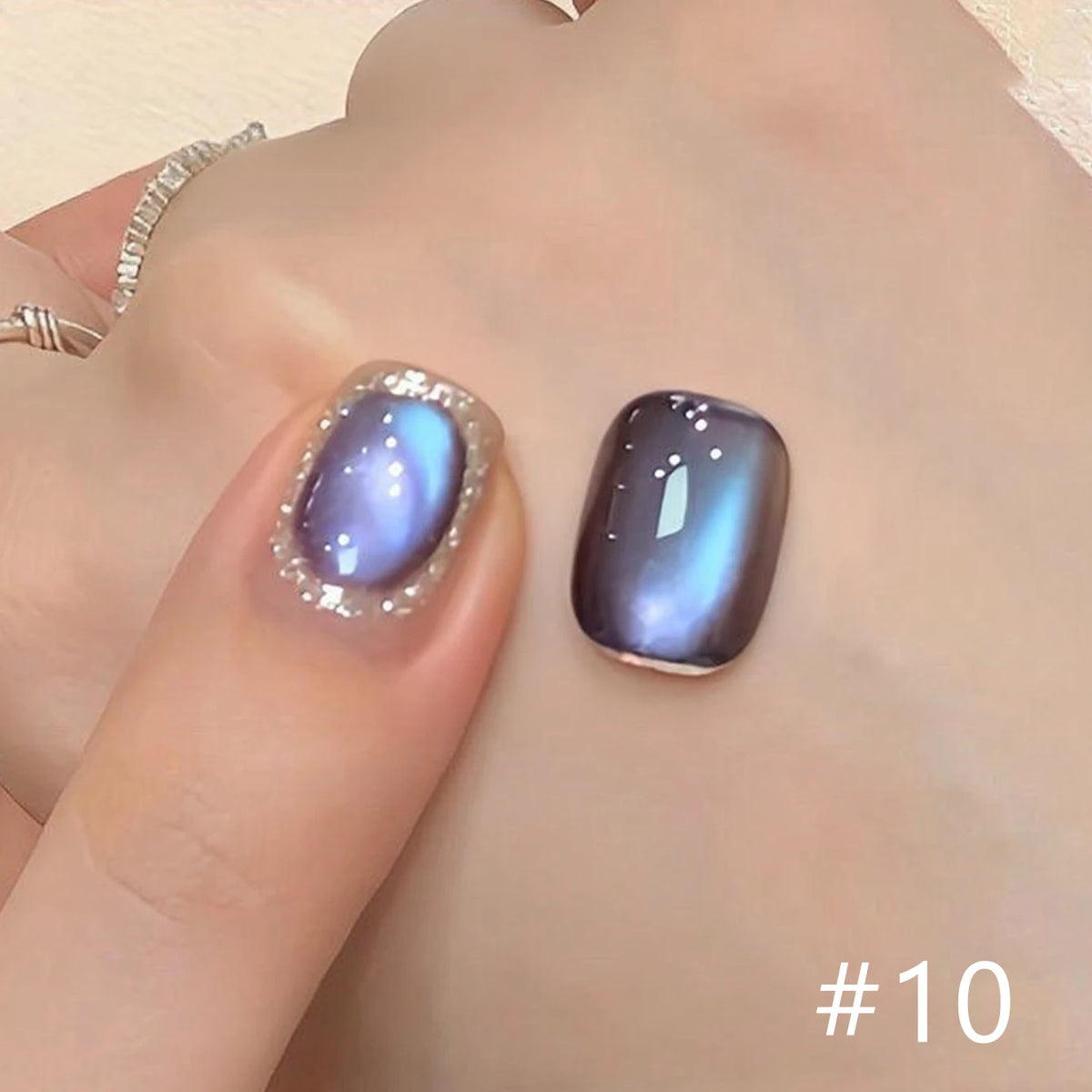 10ML 1-10pcs Christmas Red Nails Gold Black Nails Fiery 10-Color Glass Bead Cat Eye Gel Nail Polish Fine Powder Super Shimmering