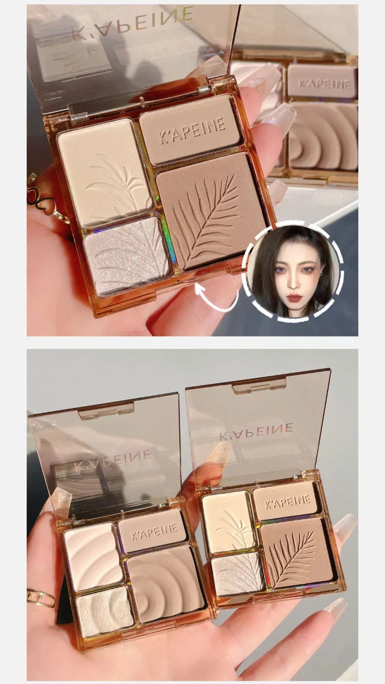 4Colors Matte Highlighter Contour 3D Facial Bronzer Brightening Glitter Highlight Palette Eye Shadow Nose Powder Makeup Cosmetic
