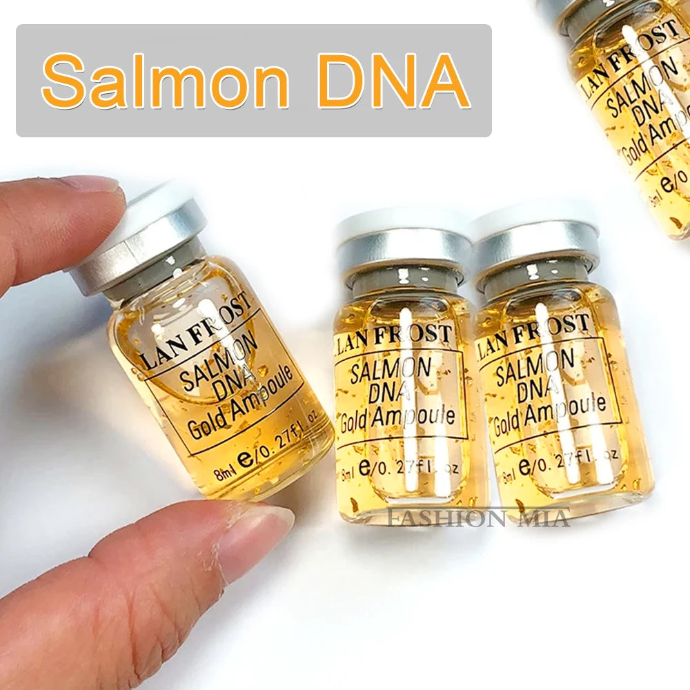 8ml Salmon DNA Gold Ampoule Skin Booster Serum Kit BB Cream Glow Natural Brightening Whitening Moisturizing Face Skin Care