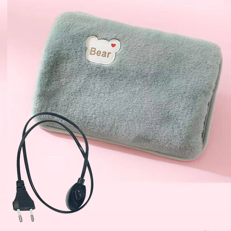 EU Plug Electric Hot Water Bag Rechargeable Soft Winter Hand Warmer Home Heater Reusable Bottle Pocket Warmer Office Home