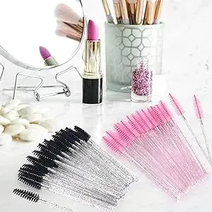 2025 Trend 100Pcs Disposable Mascara Wands -Lash Spoolies, Crystal Eyebrow Brush for Eyelash Extensions & Makeup Grooming