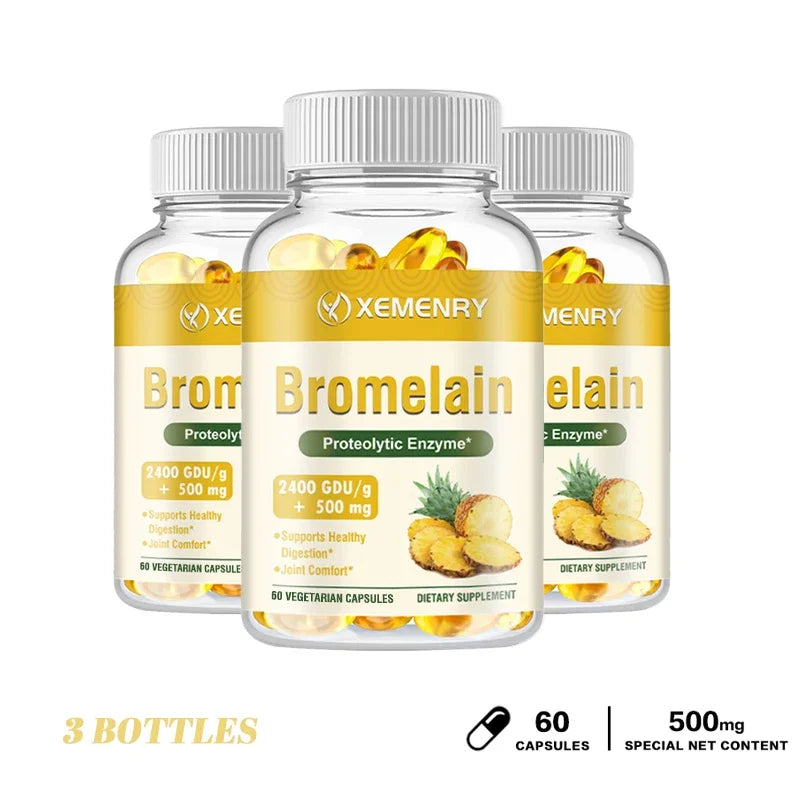 Bromelain Capsules - Supports Joint Health, Improves Digestive Health, Relieves Pain, and Boosts Immunity