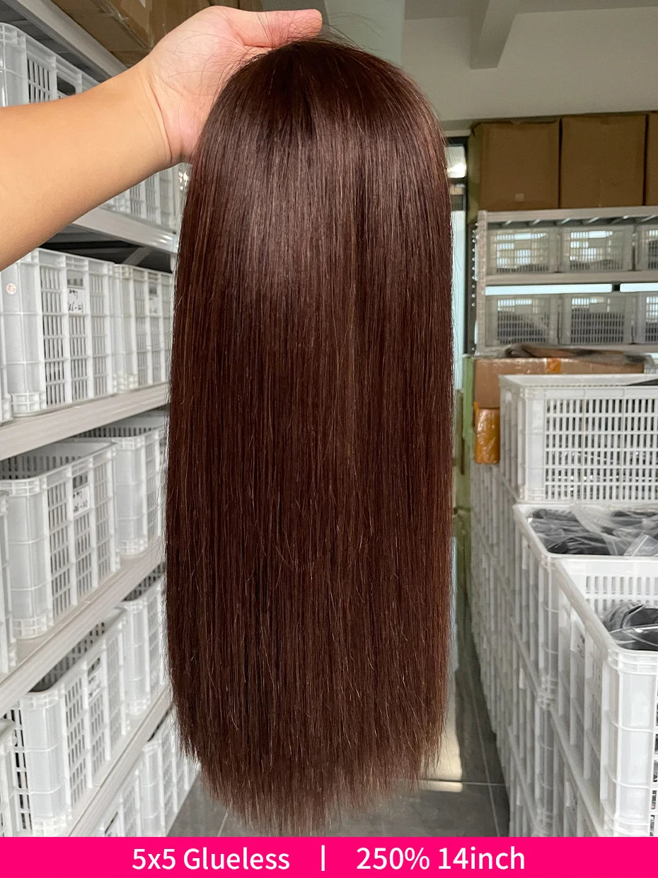 20 22 24 Inch 5x5 Transparent Bone Straight #2 Color 13x4 13x6 Lace Frontal Wig 250 Density Vietnamese Human Hair Wigs For Women